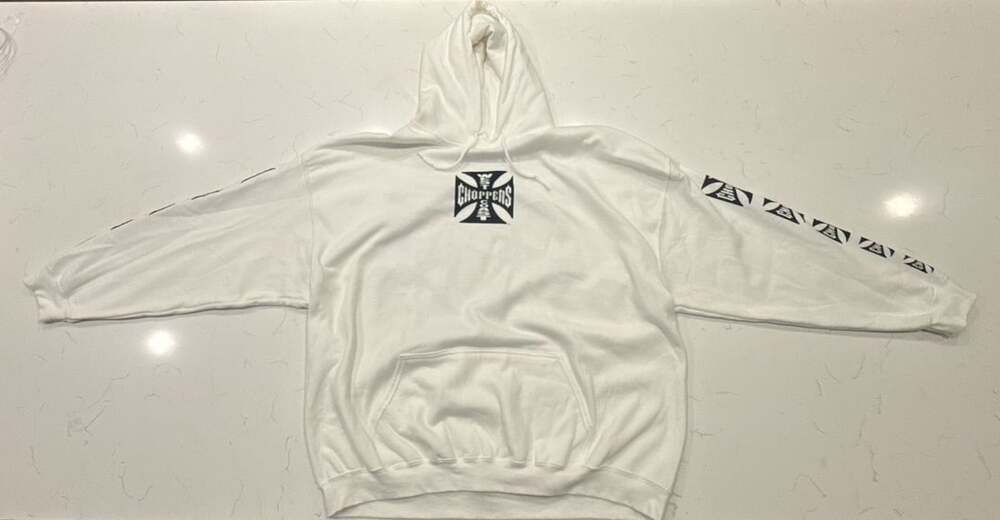West Coast Choppers Hoodie 3XL White Cross Graphic Long Beach CA